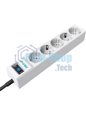 Сетевой фильтр ZIS PILOT Surge protector Pilot SG5 5 outlets (GP), 10A/2.2kVt, automatic circuit-breaker, 5 m