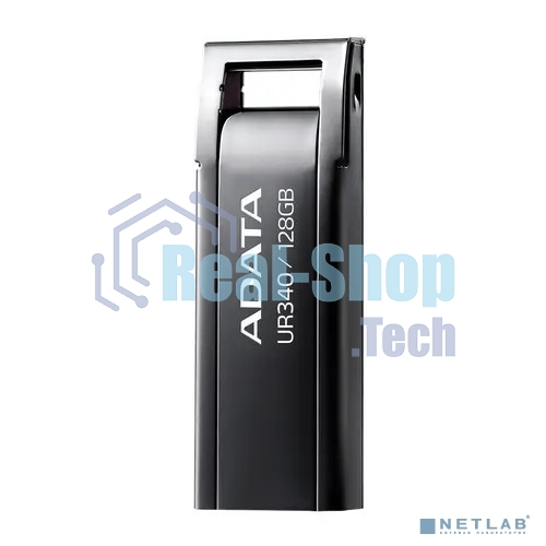 Флешка USB ADATA UR340 (AROY-UR340-128GbK), 128Gb, USB 3.2, R/W 100/30, черный