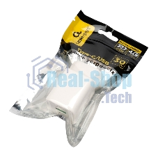 Зарядное устройство Cablexpert MP3A-PC-63, 30Вт GaN, 3А, QC4.0/PD, 1xUSB, 1xType-C, белый, пакет