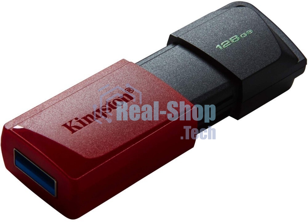 Флешка USB Kingston DataTraveler Exodia M (DTXM/128Gb), 128Gb, USB 3.2 Gen 1, R/W 150/60, черный/красный