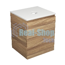 Тумба Bau Dream Blackwood 50 с дверцей, раковина BAU Dream круглая D41, смеситель для раковины высокий Hotel Still, нержавеющая сталь