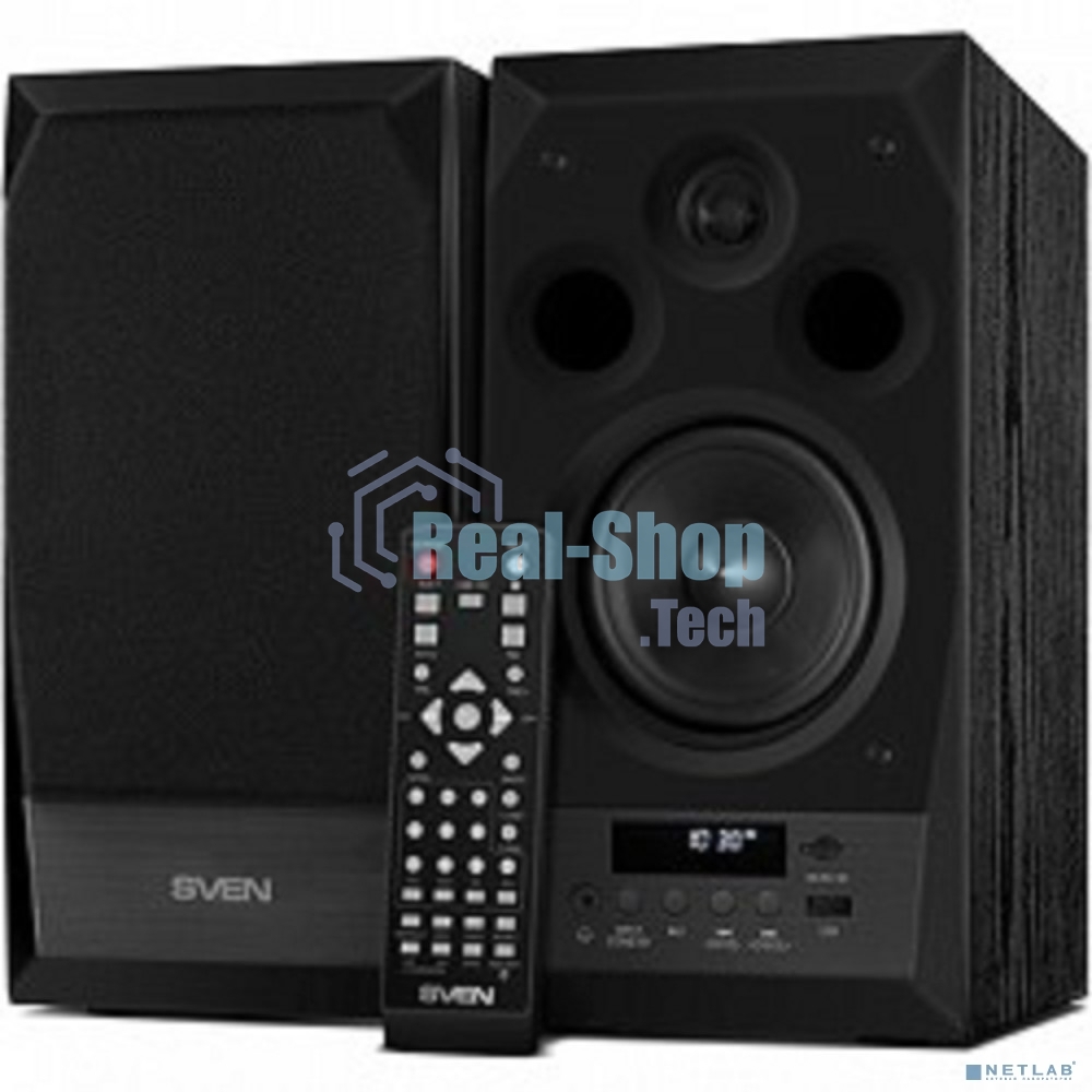 Акустическая система 2.0 SVEN MC-10, чёрный, мощность 2x25Вт (RMS), FM-тюнер, USB/microSD, дисплей, пульт ДУ, Bluetooth SVEN MC-10, чёрный, акустическая система 2.0, мощность 2x25Вт (RMS), FM-тюнер, USB/microSD, дисплей, пульт ДУ, Bluetooth