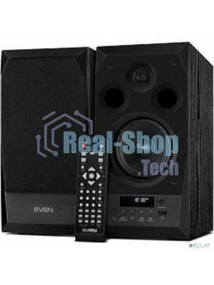 Акустическая система 2.0 SVEN MC-10, чёрный, мощность 2x25Вт (RMS), FM-тюнер, USB/microSD, дисплей, пульт ДУ, Bluetooth SVEN MC-10, чёрный, акустическая система 2.0, мощность 2x25Вт (RMS), FM-тюнер, USB/microSD, дисплей, пульт ДУ, Bluetooth