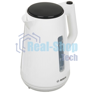 Электрочайник Bosch TWK1M121 белый, 1.7 л, 2400 Вт, скрытый нагревательный элемент