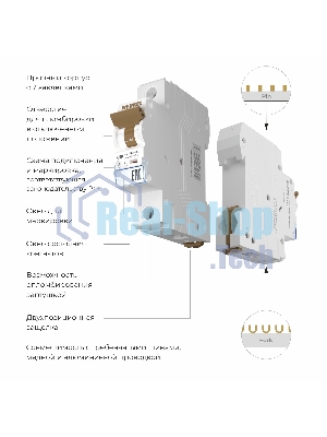 Автоматический выключатель Werkel 1P 50 A C 4,5 кА W901P504