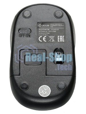 Мышь беспроводная Oklick 665MW черный, 1000 dpi, радиоканал, USB, кнопки - 3