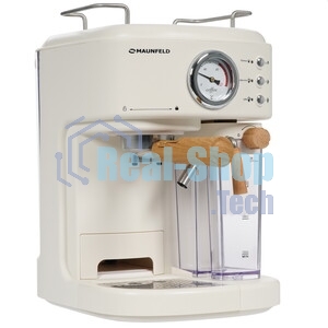 Кофеварка рожковая Maunfeld MF-737BG PRO бежевый, исп. кофе - молотый, 1.5 л, 1250 Вт, 15 бар
