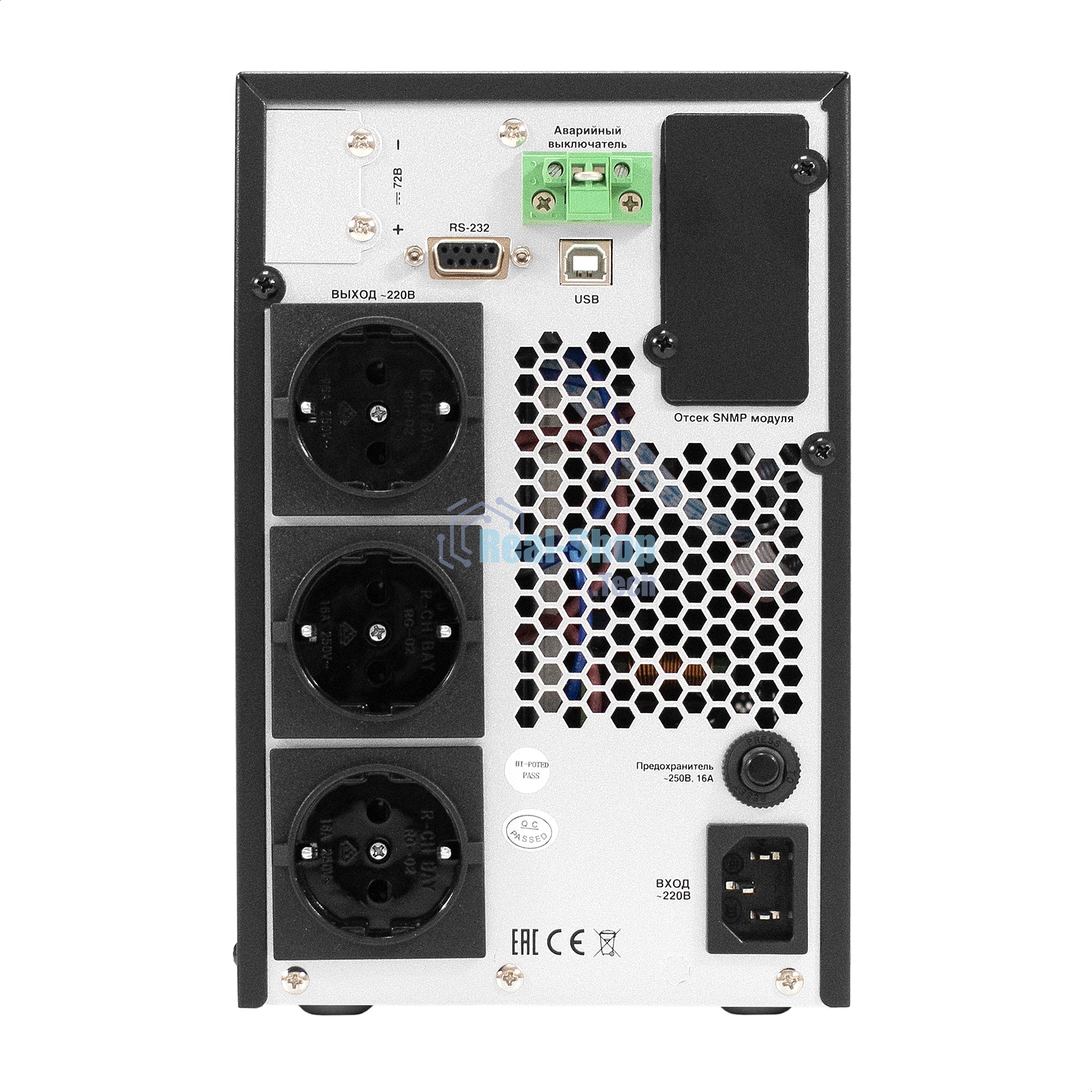 Источник бесперебойного питания On-line ExeGate PowerExpert TL-2000.LCD.AVR.3SH.USB.RS232.SNMP 2000VA/2000W, On-Line, PF=1, LCD, 3*Schuko, RS232, USB, SNMP-slot, встроенные батареи 12V 7.2Ah - 4шт, Tower, металлический корпус, черный