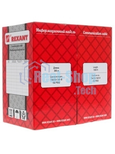Кабель Rexant витая пара, F/UTP, категория 6, 4 x 2 x 0,57 мм, PVC, внутренний, синий, 305м