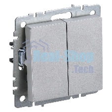 Выключатель 2-кл. СП BRITE ВС10-2-0-БрА 10А алюм. IEK BR-V20-0-10-K47 Выключатель 2-кл. СП BRITE ВС10-2-0-БрА 10А алюм. IEK BR-V20-0-10-K47