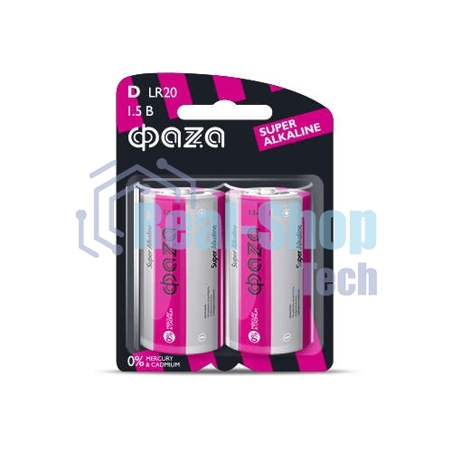 Элемент питания алкалиновый LR20 Super Alkaline BL-2 (уп.2шт) ФАZА 4897062858535, 1.5 В