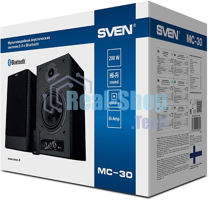 Акустическая система SVEN АС MC-30, черный (200 Вт, Bluetooth, пульт, Optical)