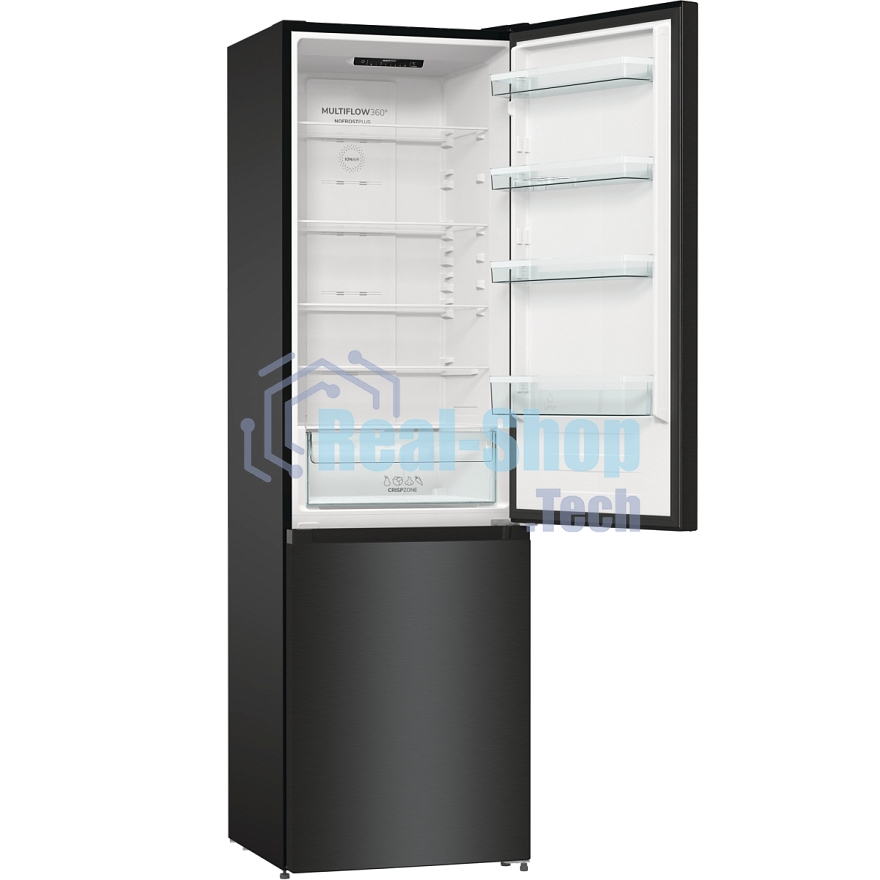 Холодильник Gorenje NRK6202EBXL4 черный матовый двухкамерный 235/96л морозилка снизу, No Frost
