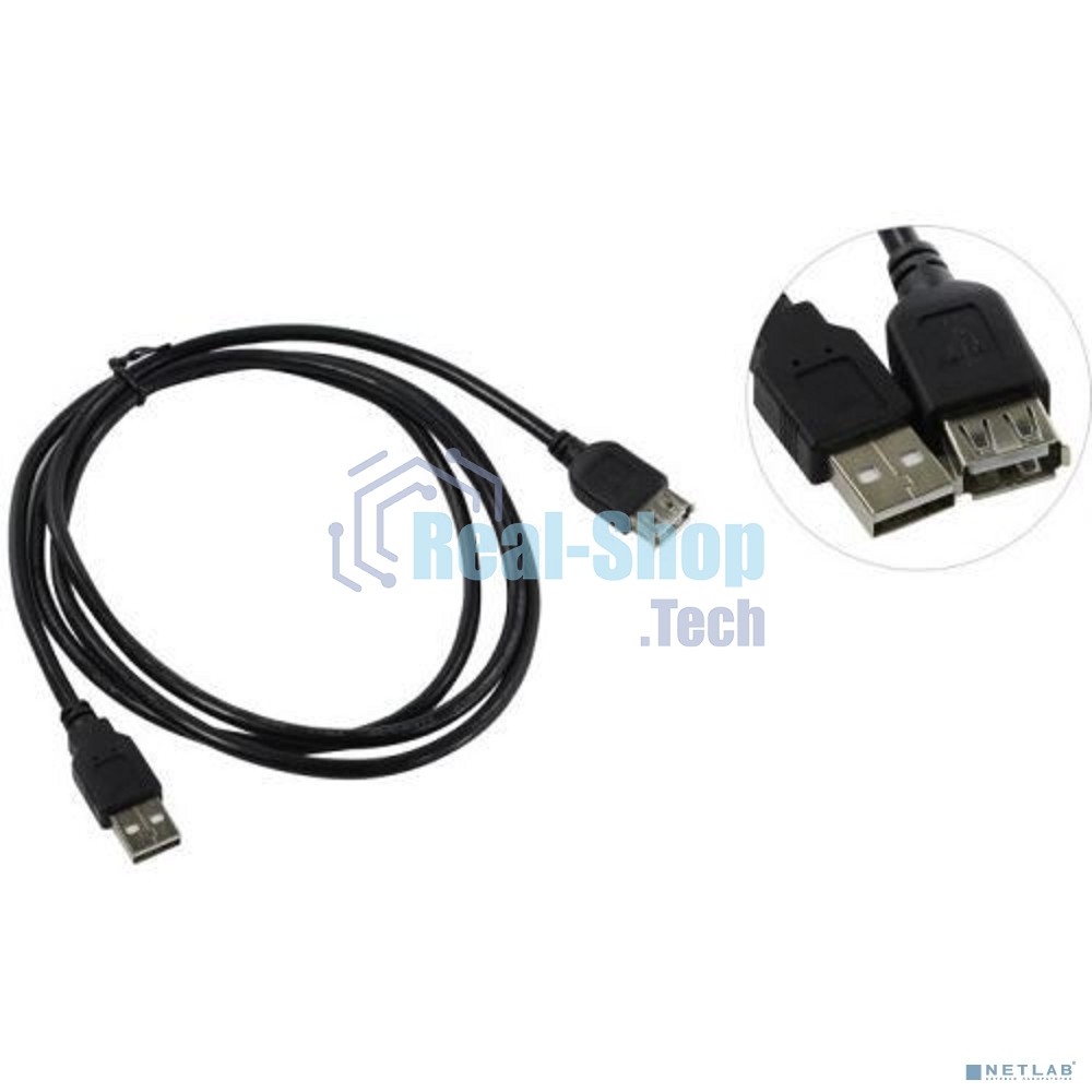 Кабель-удлинитель TELECOM USB2.0 Am-->Af 1,5 м черный TUS6990-1.5M