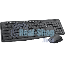 Комплект клавиатура+мышь Logitech MK235 беспроводной, USB, 1000 DPI, серый (заводская гравировка)
