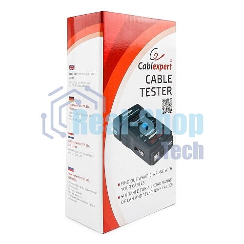 Тестер LAN Cablexpert NCT-2, 100/1000 Base-TX, для UTP, STP, RJ-11, USB-кабеля