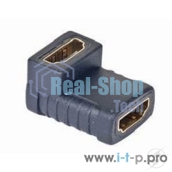 Переходник Gembird Переходник HDMI-HDMI 19F/19F, угловой, золотые разъемы, пакет