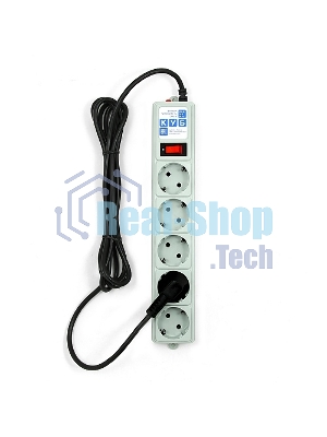 Фильтр-удлинитель Power Cube B 3,0 м 5 розеток (серый) 10А/2,2 кВт