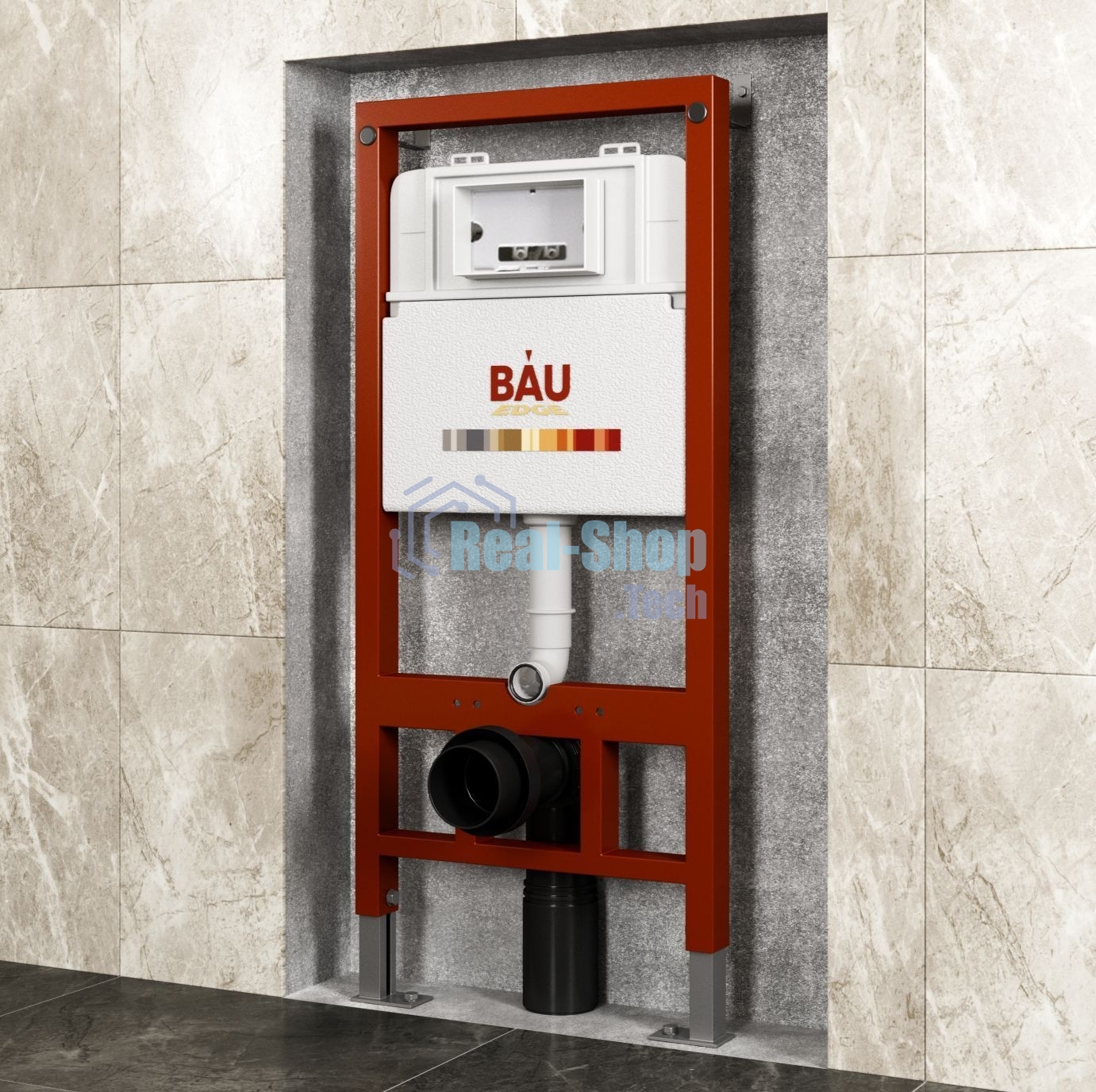 Инсталляция BAU PRO для подвесного унитаза с клавишей смыва BAU Soul, хром