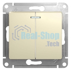 Механизм выключателя 2-кл. СП Glossa 10А IP20 10AX с подсветкой беж. SchE GSL000253 Механизм выключателя 2-кл. СП Glossa 10А IP20 10AX с подсветкой беж. SchE GSL000253