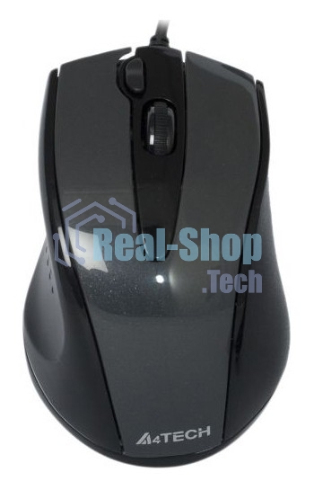 Мышь проводная A4Tech N-500F серый глянец/черный, 1200 dpi, USB, кнопки - 4