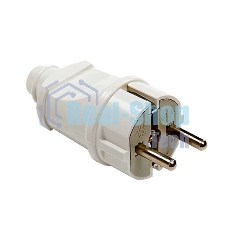 Вилка прямая с заземл. 16А 4140 бел. ASD/IN HOME 4690612000565
