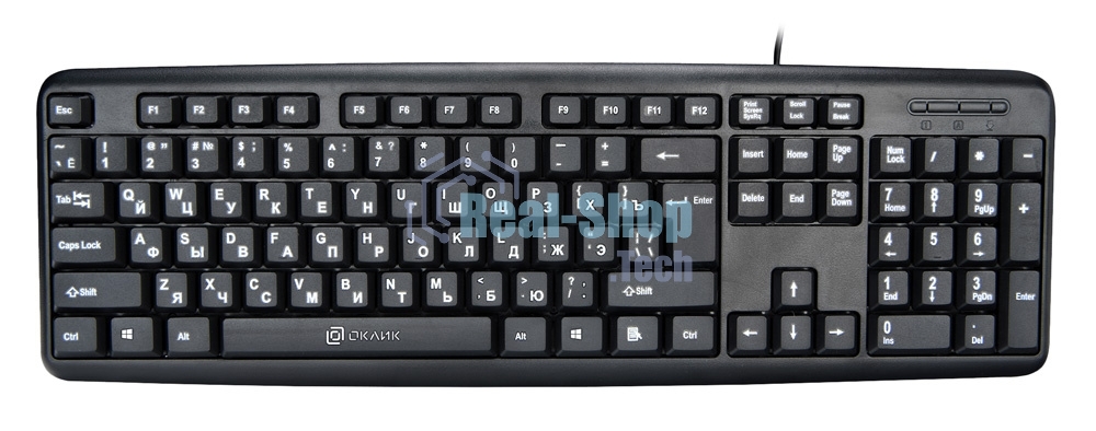 Клавиатура Oklick 180V2 проводная, USB Type-A, чёрный