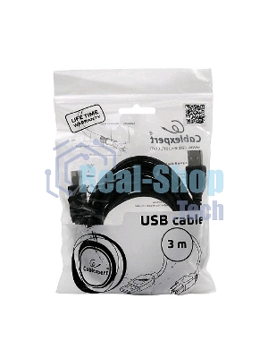 Кабель Gembird USB 2.0 PRO для соед. 3.0м AM/BM позол. контакты, пакет