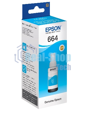 Чернила Epson L100/110/200/210/300/355/550/555 (O) C13T66424A, cyan, 70ml