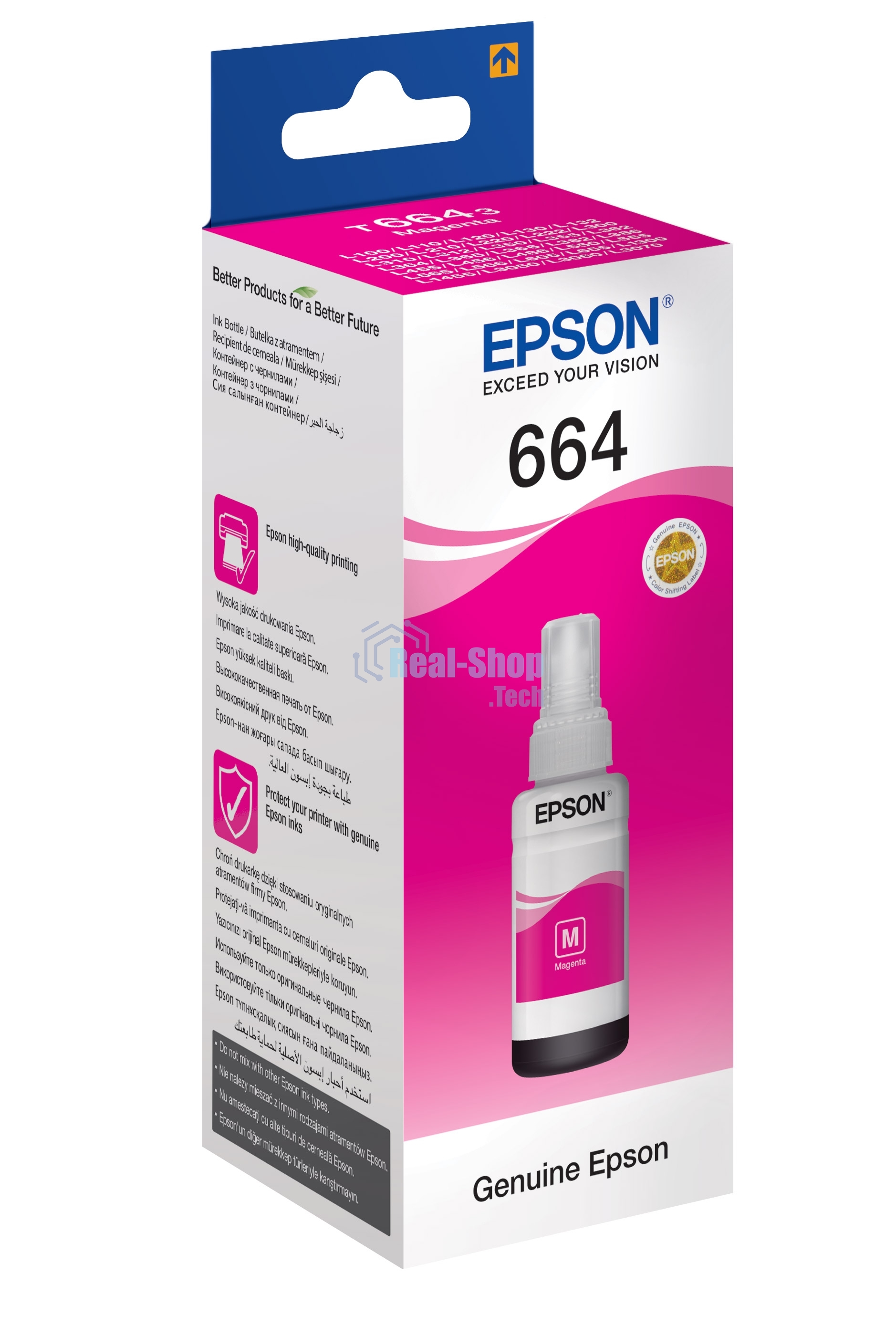 Чернила Epson L100/110/200/210/300/355/550/555 (O) C13T66434A, magenta, 70ml