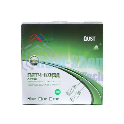 Патч-корд литой Aopen/Qust UTP cat.5е 30м серый