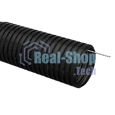 Труба гофрированная IEK ПНД d 25 с зондом (50 м) черный 403084