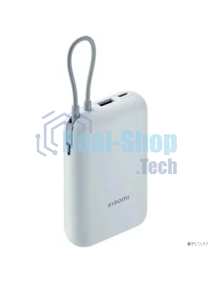 Портативный аккумулятор Xiaomi Power Bank 10000mAh (встроенный кабель) Ледяной синий GL
