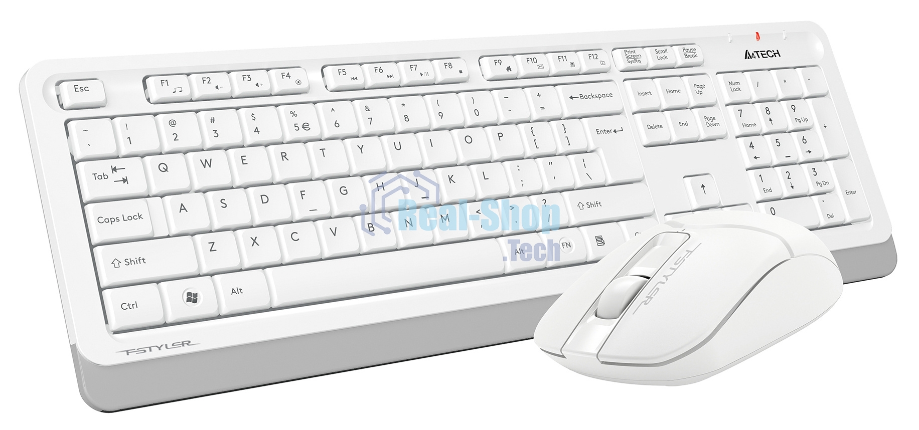 Комплект клавиатура+мышь A4Tech FStyler FG1012 беспроводной, USB, 1200 DPI, белый