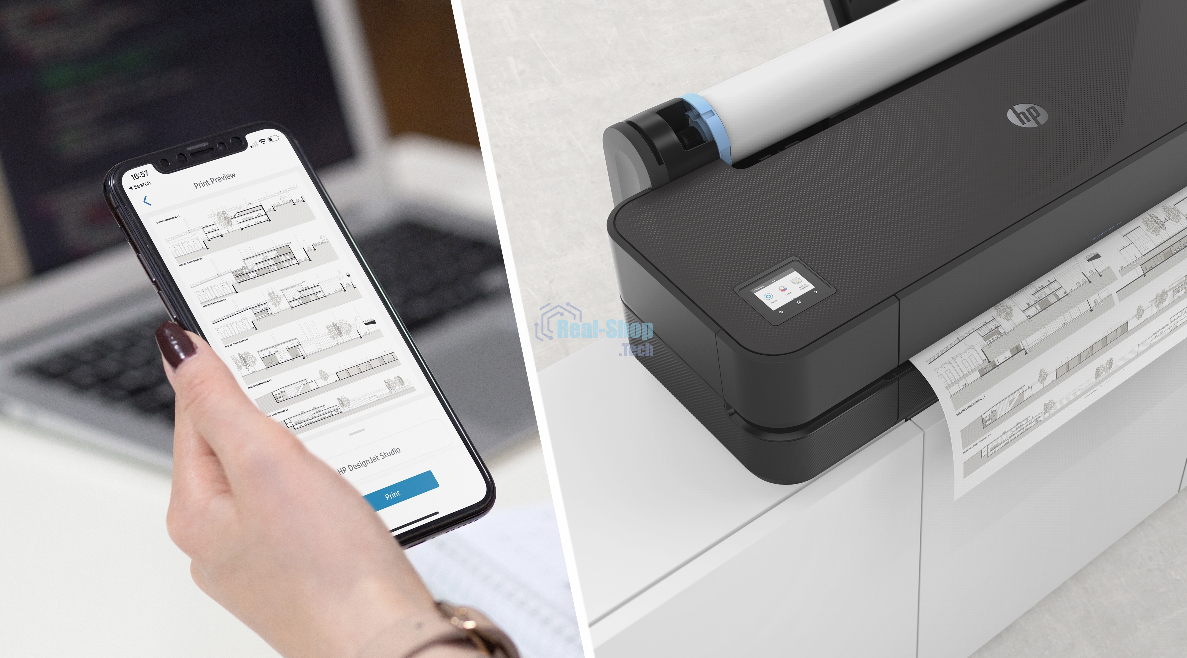 Плоттер струйный HP Designjet T230 (5HB07A), A1, 24