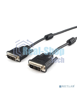 Кабель DVI-D single link Cablexpert CC-DVIL-BK-6, 19M/19M, 1.8м, CCS, черный, экран, феррит.кольца, пакет