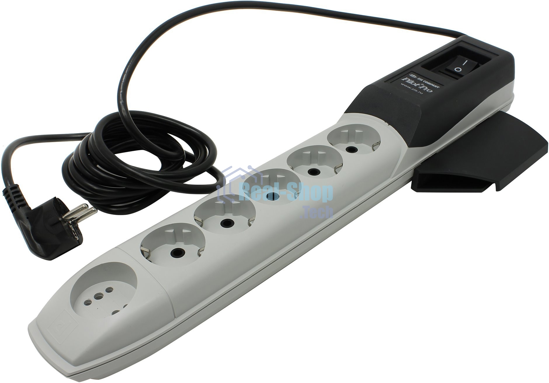 Сетевой фильтр ZIS Pilot Pro 6 розеток (5 евро + 1Gadget Parking) 1.8 м, автомат защиты Surge protector Pilot PRO 6 outlets (5 euro + 1 without ground) 10A/2.2kVt, 1.8m, automatic circuit-breaker