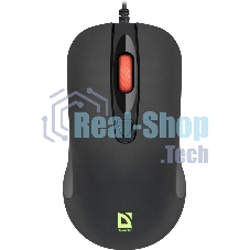 Мышь проводная Defender Ultra Classic MB-280 черный, 1200 dpi, USB, кнопки - 4