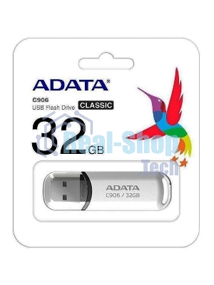 Флешка USB ADATA C906 (AC906-32G-RWH), 32Gb, USB 2.0, R/W 15/5, белый