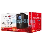 Источник бесперебойного питания CROWN 800VA/450W, металл, 1x12V/9AH, розетки 3*EURO+1*IEC bybass, трансформатор AVR 145-280V, LCD дисплей, съемный кабель 1.2м, фильтр телефонной и ethernet линии RJ11/45, защита батареи, от перегрузки, от КЗ