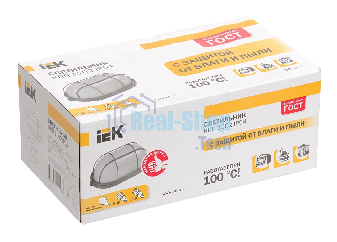 Светильник IEK LNPP0-1202-1-100-K01 НПП1202 белый/овал с реш. 100Вт IP54 IEK