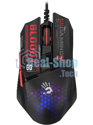 Мышь проводная A4Tech Bloody W60 Max Mini черный, 12000 dpi, USB, кнопки - 9