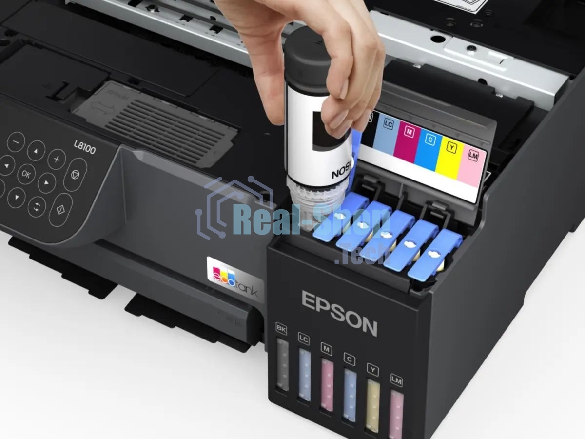 МФУ струйное Epson EcoTank L8100 (C11CK94***), A4, цветной, печ. до 8 стр/мин., 5760 x 1440 dpi (печ.), 1200x4800dpi (скан.), USB, Wi-Fi