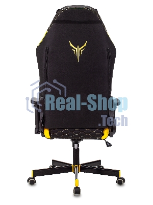 Кресло Knight Neon черный/желтый, экокожа, 120 кг, механизм качания