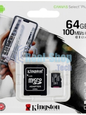 Флеш карта Kingston Canvas Select Plus microSDXC 64Gb C10 SDCS3/64Gb