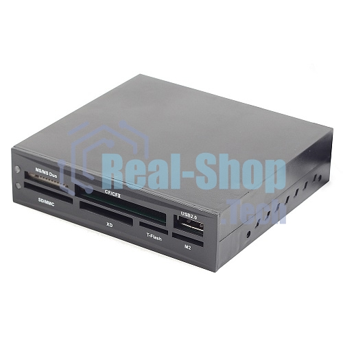 Кард-ридер Gembird FDI2-ALLIN1-02-B/черный/SD/T-Flash/Micro-SD/Micro-SDHC/Micro-SDXC/USB 2.0/метал