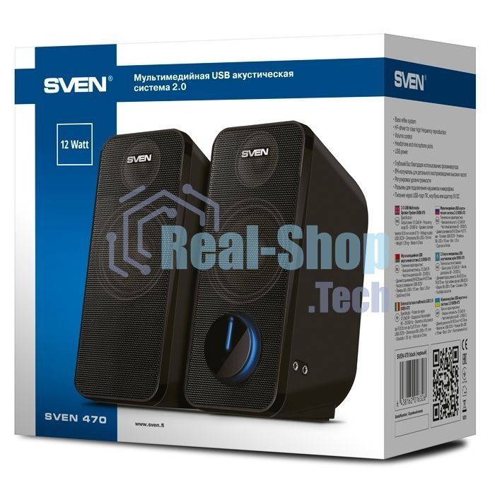 Портативная колонка SVEN 470 12Вт черный