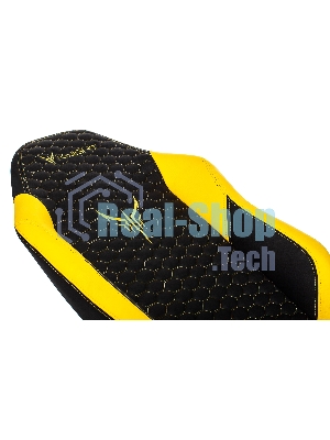 Кресло Knight Neon черный/желтый, экокожа, 120 кг, механизм качания