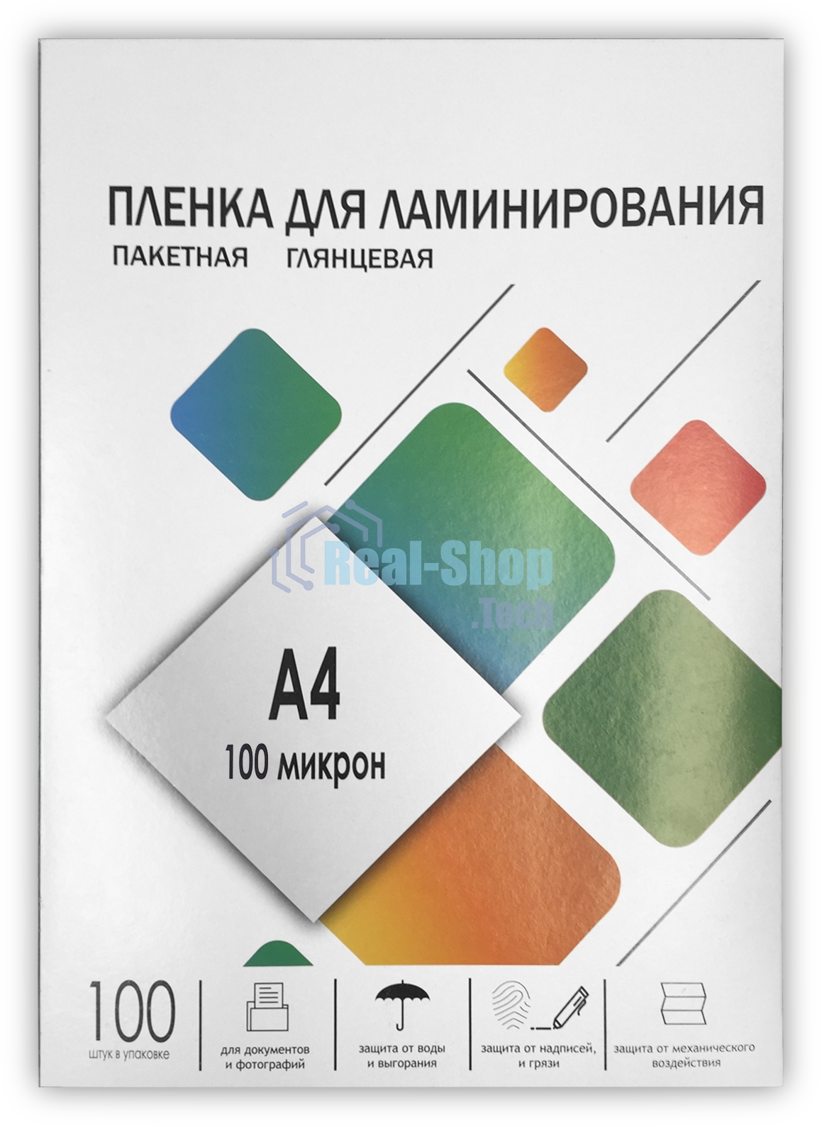 Пленка для ламинирования 216х303 (100 мик) 100 шт. Гелеос (LPA4-100)