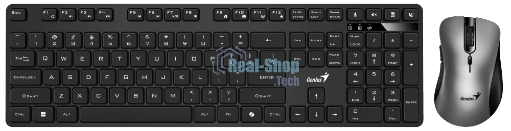 Комплект клавиатура+мышь Genius KM-8216S беспроводной, Bluetooth, 1000 DPI, чёрный